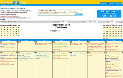 Bahamas Calendar on BahamasB2B.com