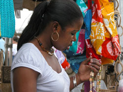 woman viewing jewelry