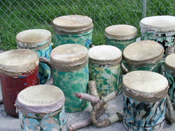 Authentically Bahamian junkanoo drums