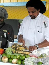 Chef prepares lobster dish