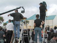 Gaggle of international media attend the service