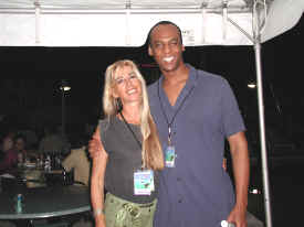 Artist Antonius Roberts enjoying the tasty hors d' oeuvres