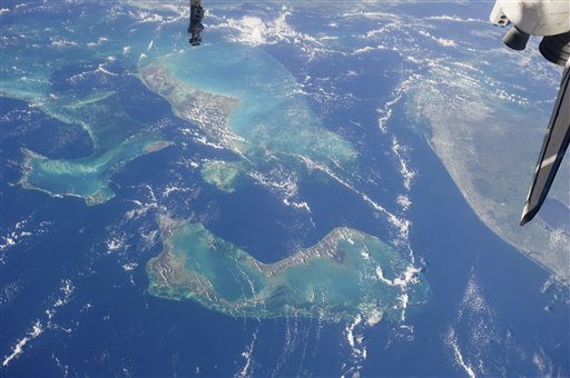 Space Shuttle Over The Bahamas
