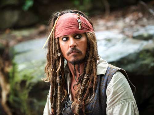 Johny Depp in Pirates of The Caribbean