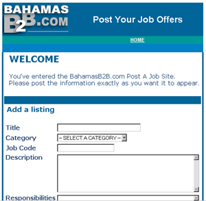 Online Bahamas Post a Job site