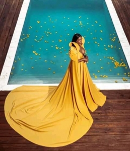 Yellow gown by Alicia Seymour