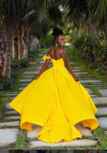 Yellow cocktail dress