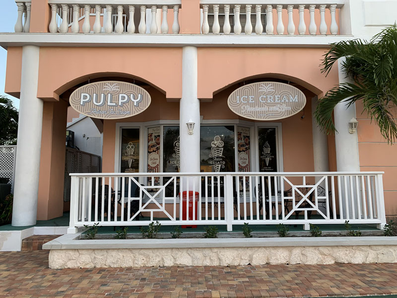 Pulpy Artisan Ice Cream Storefront, Sandyport, Nassau Bahamas